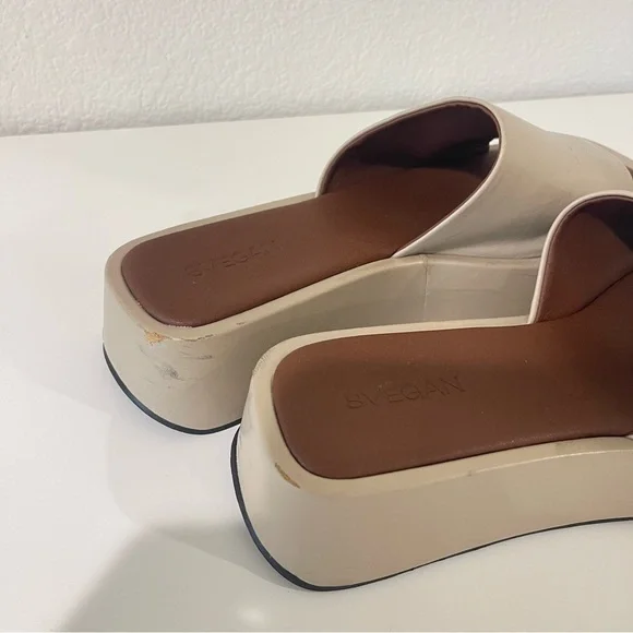 SVEGAN Janice Vegan Leather Platform Sandal in Tahini Beige  Size 40 - Picture 11 of 11